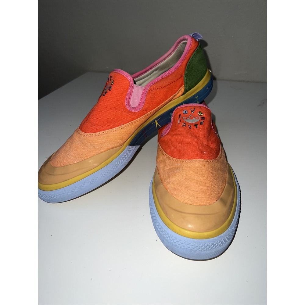 Adidas Originals Nizza Pride Men Slip-On Shoes Rainbow Rare FW7424 - US 11.5
